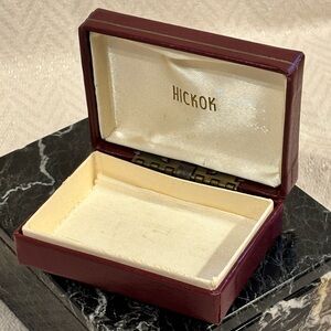 Vintage Hickok Red Leatherette Cufflink Tie Bar Presentation Box 1950s Case only